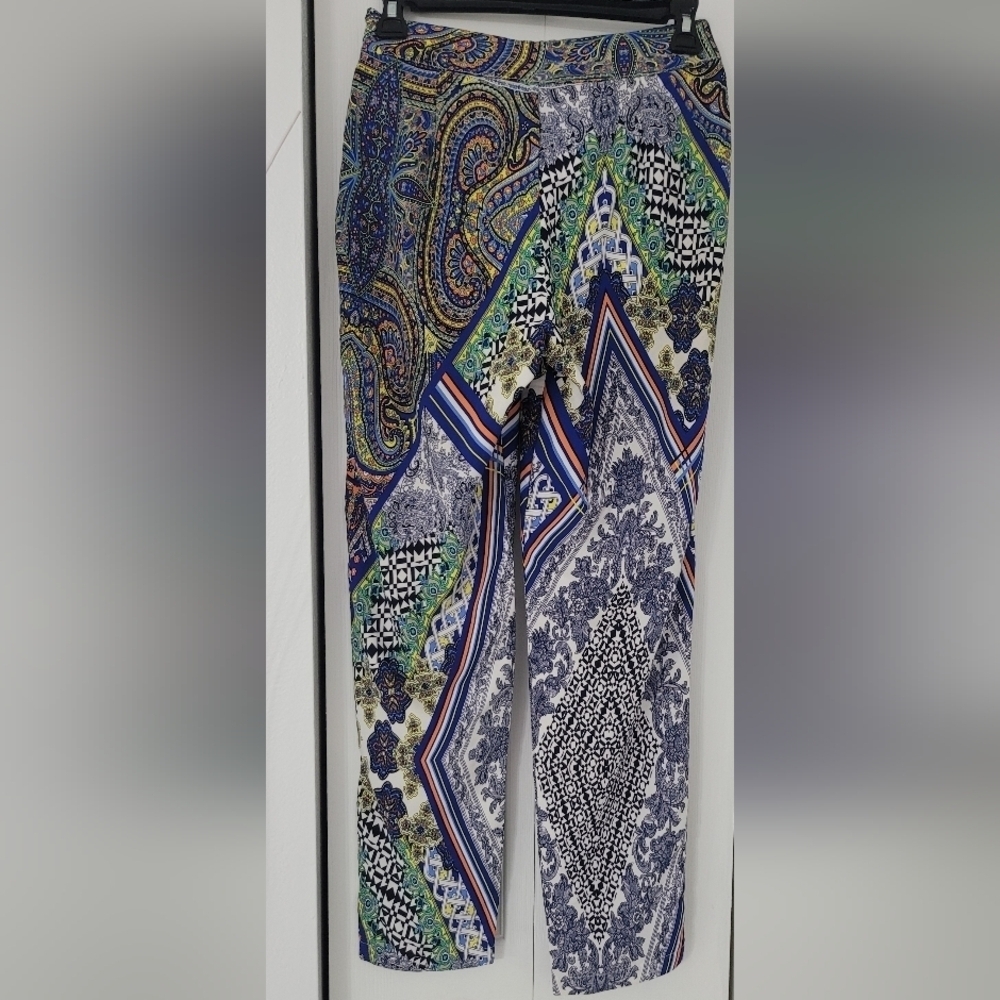 Fracomina Made In Italy Multicolor Paisley Women's Pants Size 40/ Xs-S - Picture 6 of 11